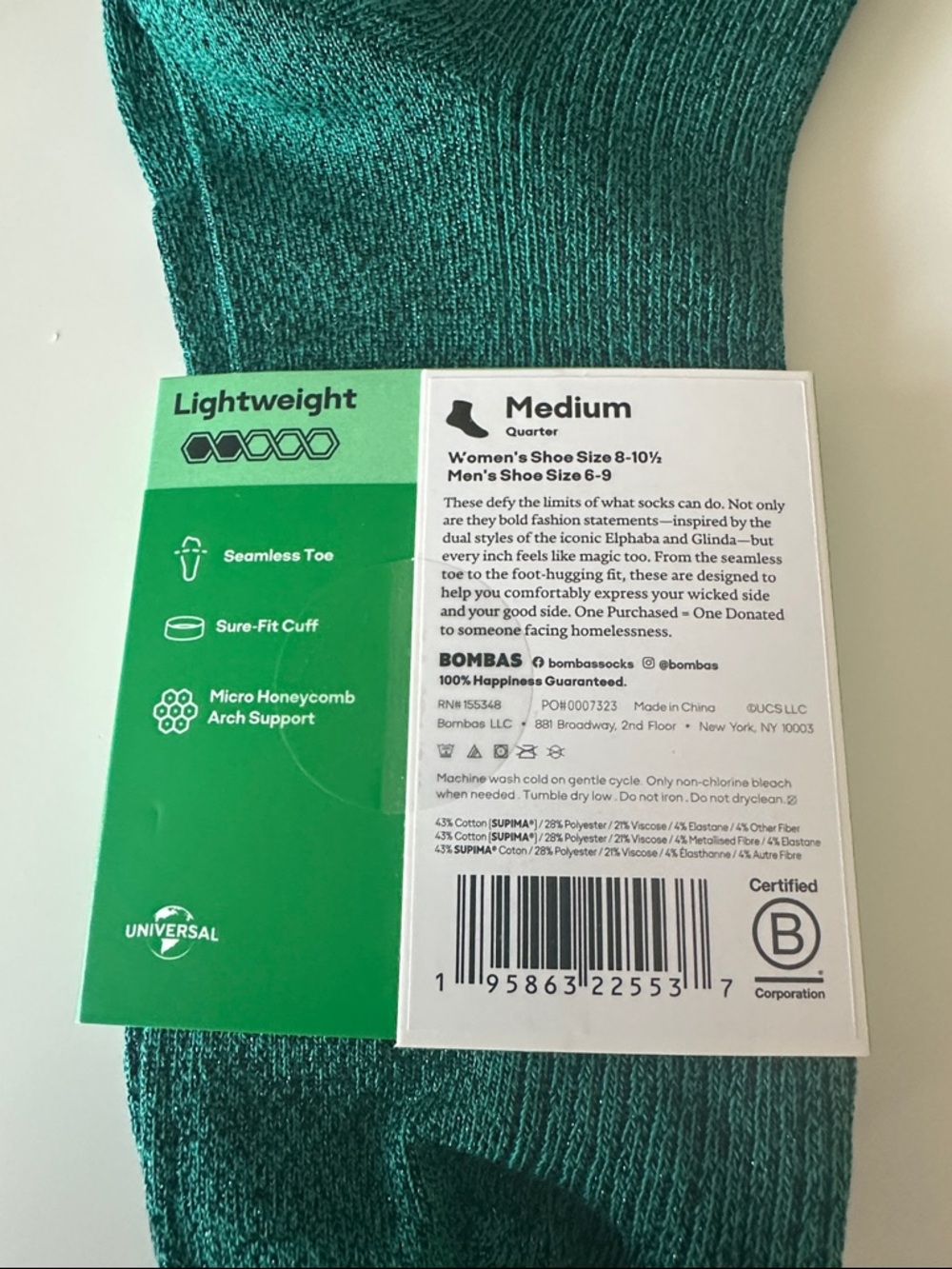 Wicked x Bombas Ruffle Quarter Socks (medium) - Picture 2 of 4